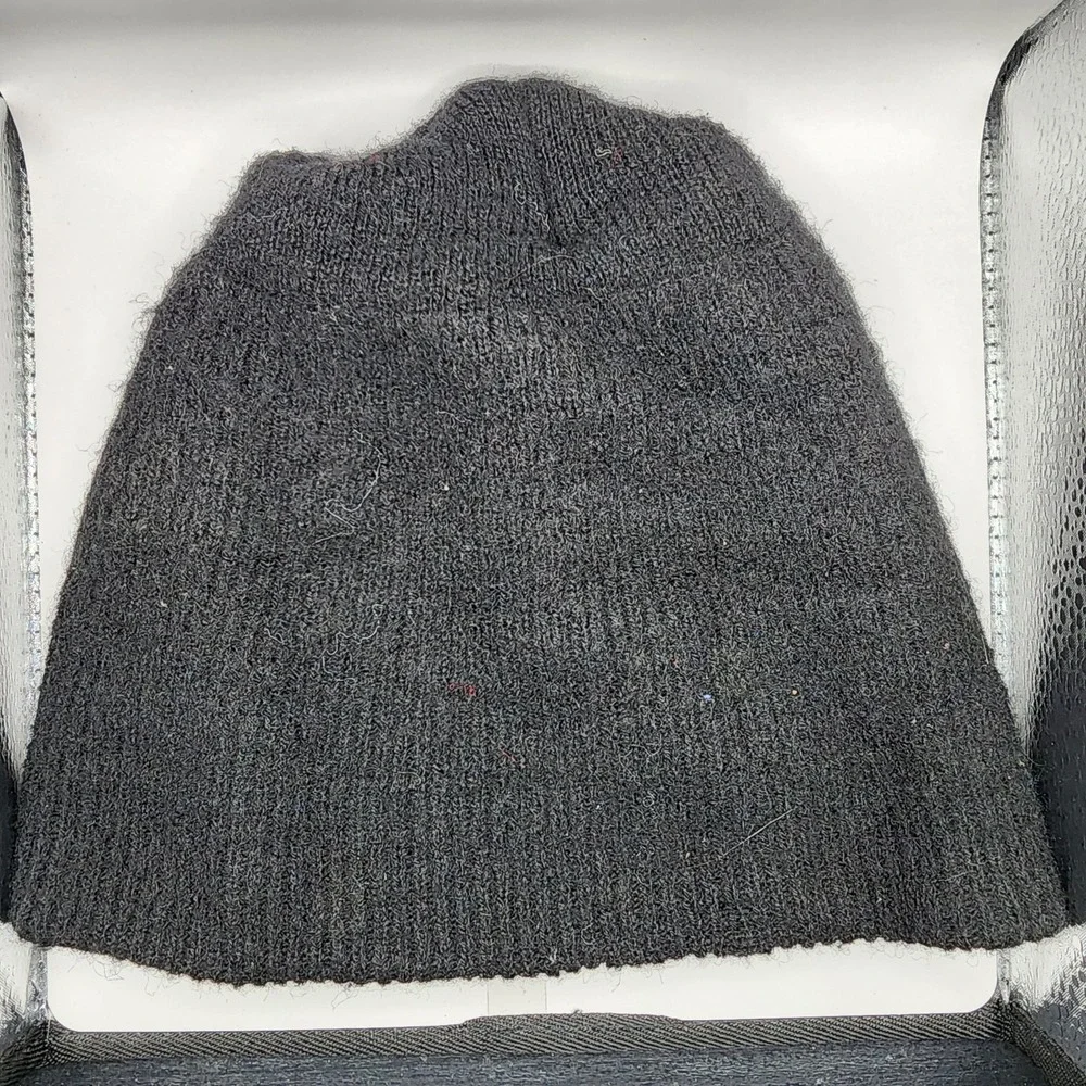 VTG Seneca Cayuga Industries 100%‎ Wool Beanie Black Made In USA Military